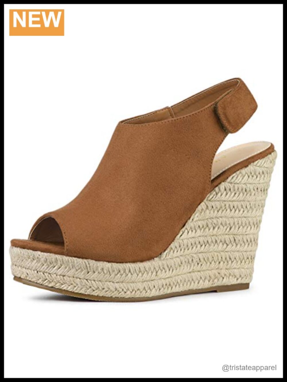 Allegra K Faux Suede Platform Wedge Sandals Slingback
